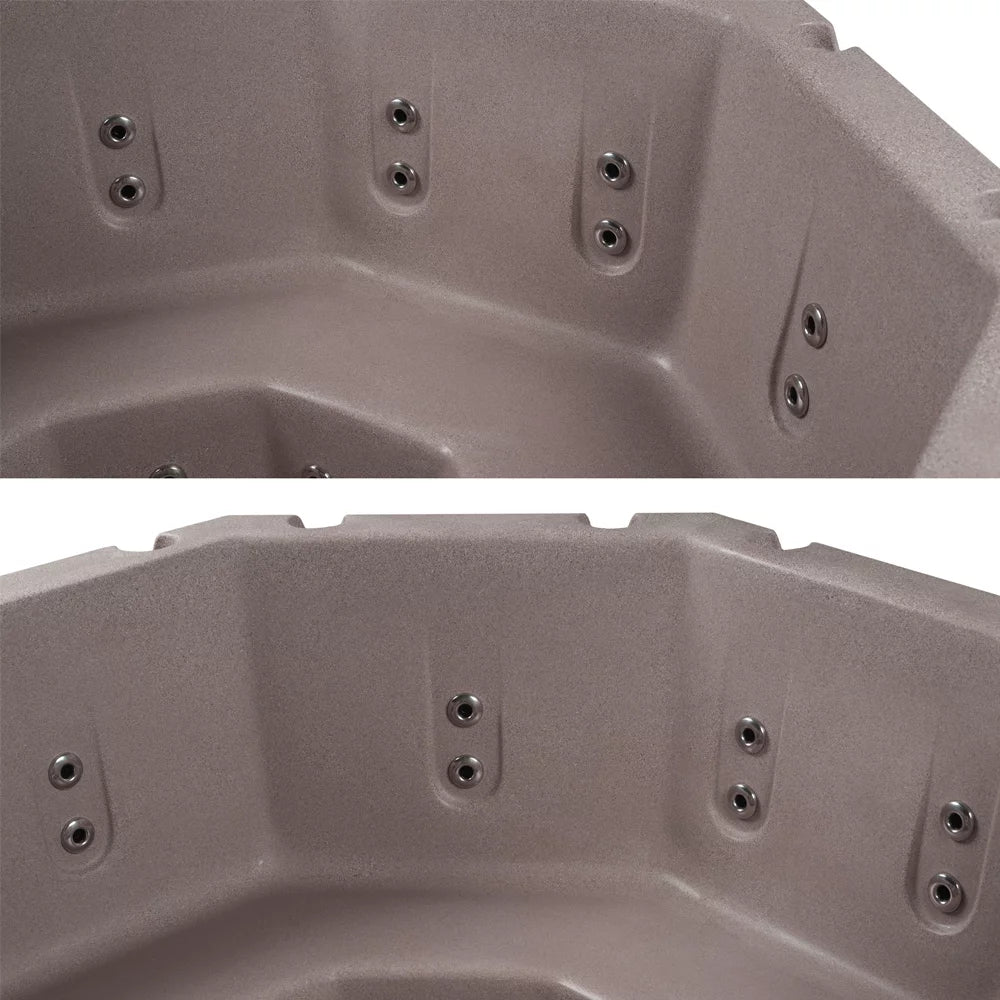 with Tub Seater Cover, 8 Tub Spa Hot & LED Millstone Jets, Aqualife lighting Lagoon 20 Brown