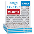 Air Air Filter, Pack 12x12x1 Furnace 4 11 Pleated AC Filter, Aerostar MERV