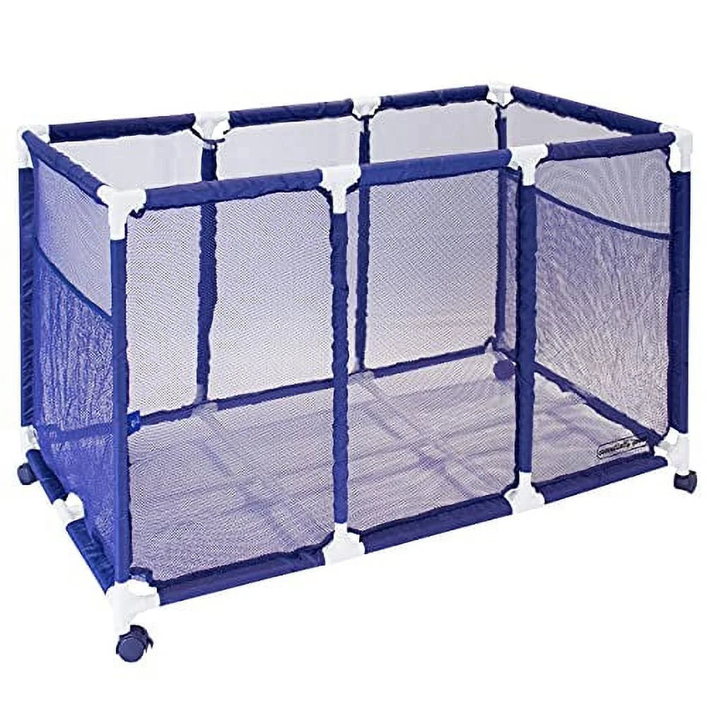 Kids Rolling H), Pool / Floats Toys, Organizer 25" x 28" Balls Storage Height, Noodles and Mesh Bin, 563009 L (43" Equipment design Large, W Blue x White Holder,