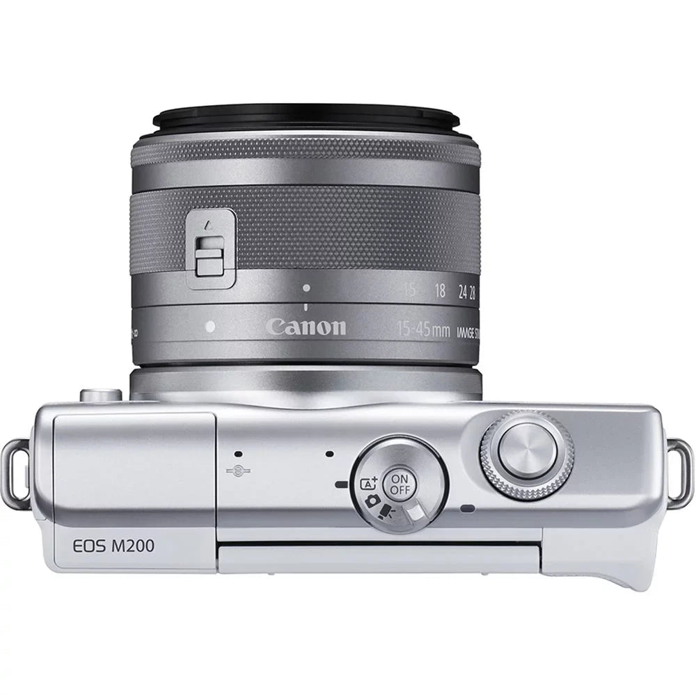 '+ IS Lens EOS + Included (White)+ DSLR STM KIT Camera Version EF-S Original All - 3PC 15-45mm - f/3.5-5.6 64GB Canon Storage FILTER Accessories International Canon M200