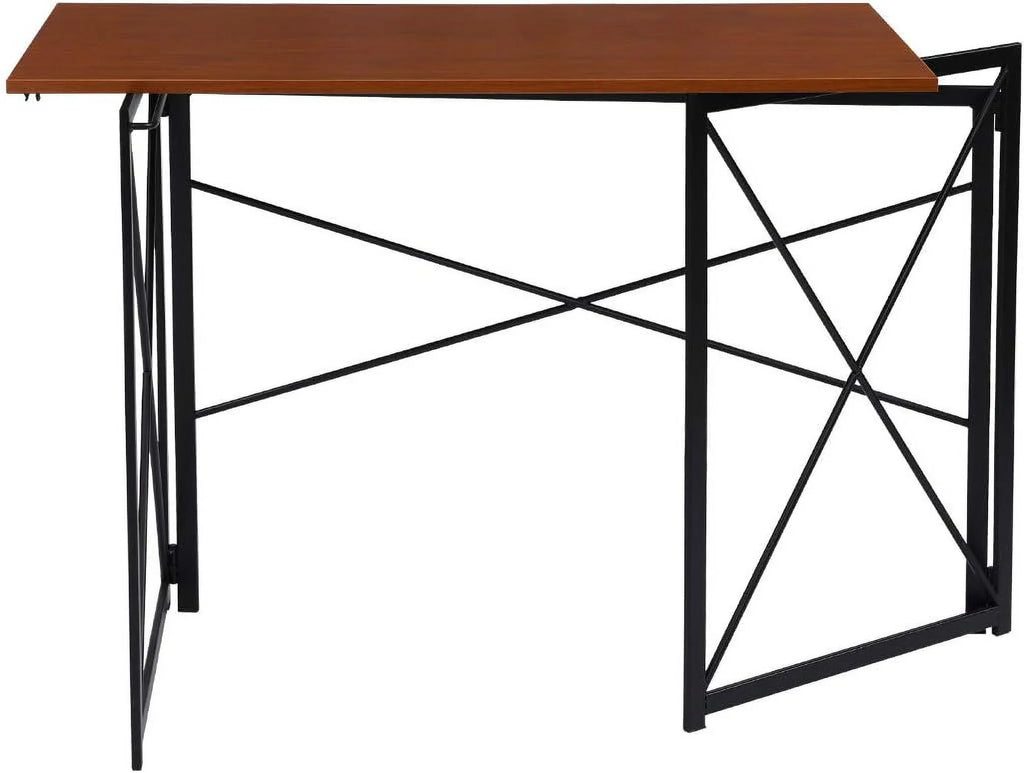 For Laptop Table Study Desk Brown Frame… Computer Folding Desk Simple Writing Modern Office Black Industrial Home Notebook Walnut Desktop Desk