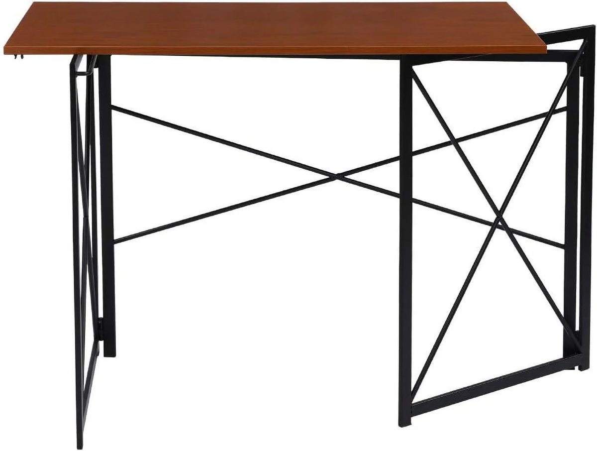 For Laptop Table Study Desk Brown Frame… Computer Folding Desk Simple Writing Modern Office Black Industrial Home Notebook Walnut Desktop Desk