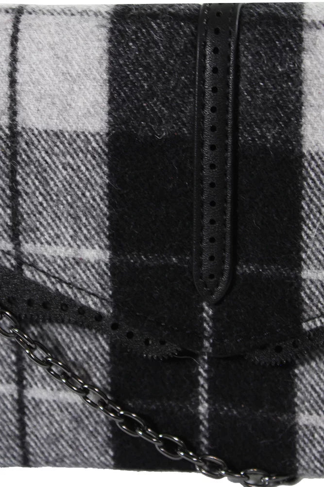 Hudson Nicole Bag Plaid Crossbody OS Danielle Black White