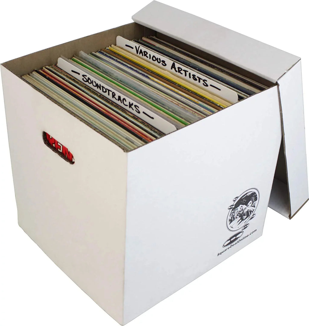 '- or Records Box 12" Cardboard - Record to Lid Discs Set #12BC13 - Vinyl Removable Holds 90 Boxes 10 Laser Storage up with Sturdy of