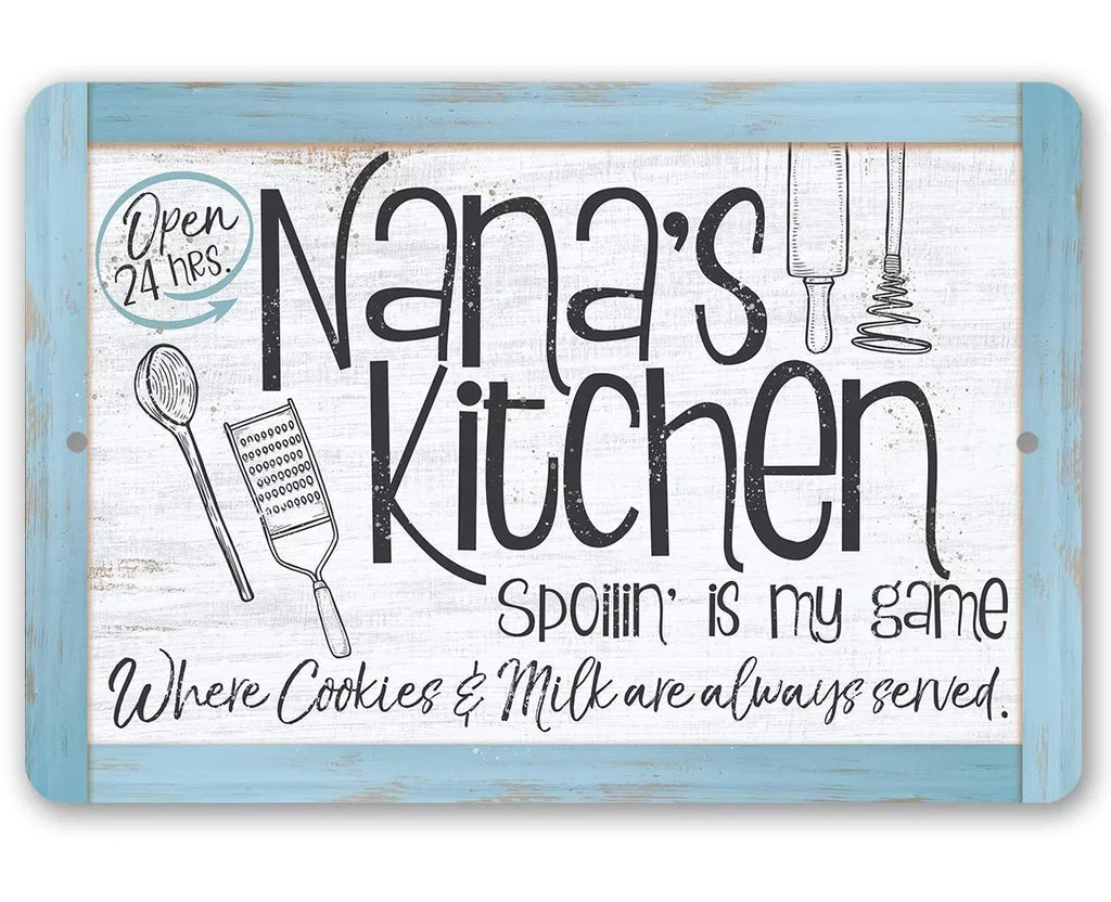 Gift Great (12" Housewarming - Makes Sign Indoor/exterior Nana's - 18") Durable - Sign a Metal Under $25 Kitchen and Kitchen - Metal Use Decor x
