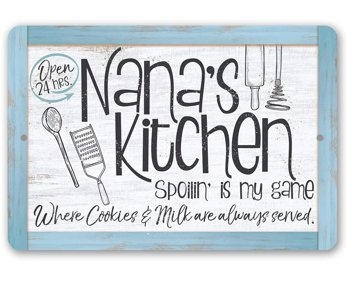 Gift Great (12" Housewarming - Makes Sign Indoor/exterior Nana's - 18") Durable - Sign a Metal Under $25 Kitchen and Kitchen - Metal Use Decor x