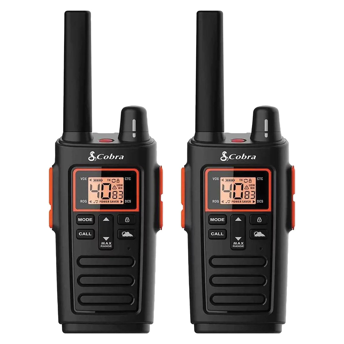 Set Rechargeable, Radio Cobra (2-Pack) Range Walkie Long 40 RX380 Two-Way Preset for Channels, Adults 32-Mile - Talkies