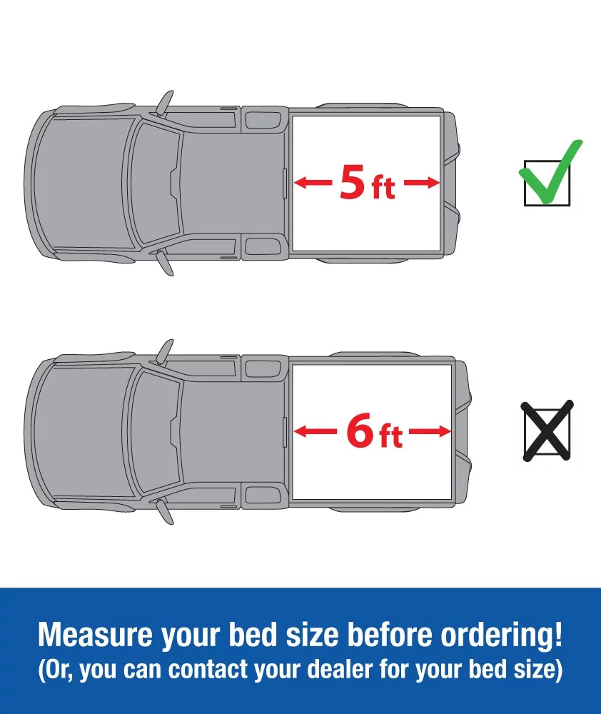 / Tri-fold Soft Tonneau TG-BC3C1039 | Truck Compatible GMC Tyger Chevy Vinyl Cover Colorado Bed T3 | Canyon 5'2" Bed | with 2015-2023 Auto