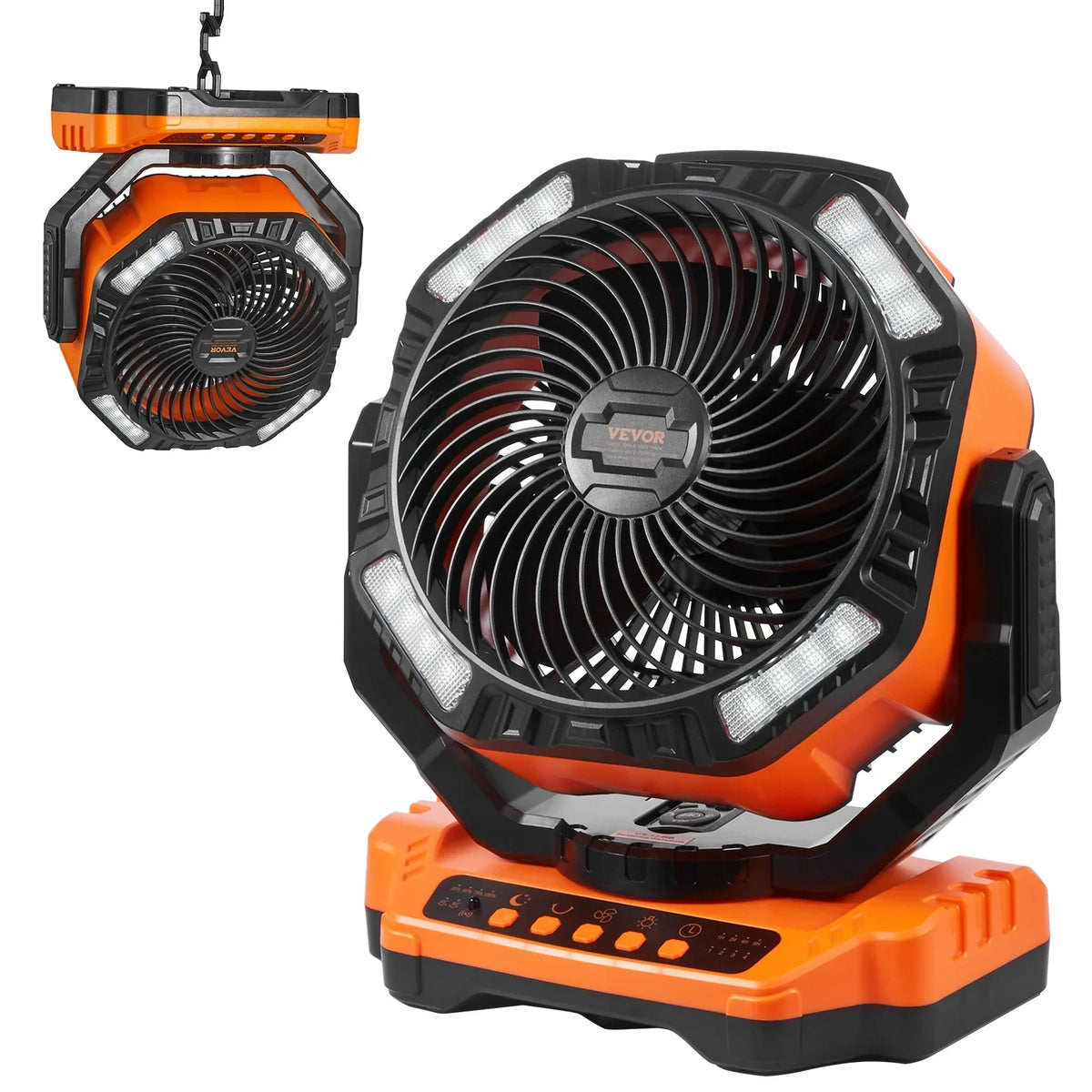with Rechargeable Speeds SKYSHALO 13 Lantern Fan LED Swivel Timer 4 inch Portable