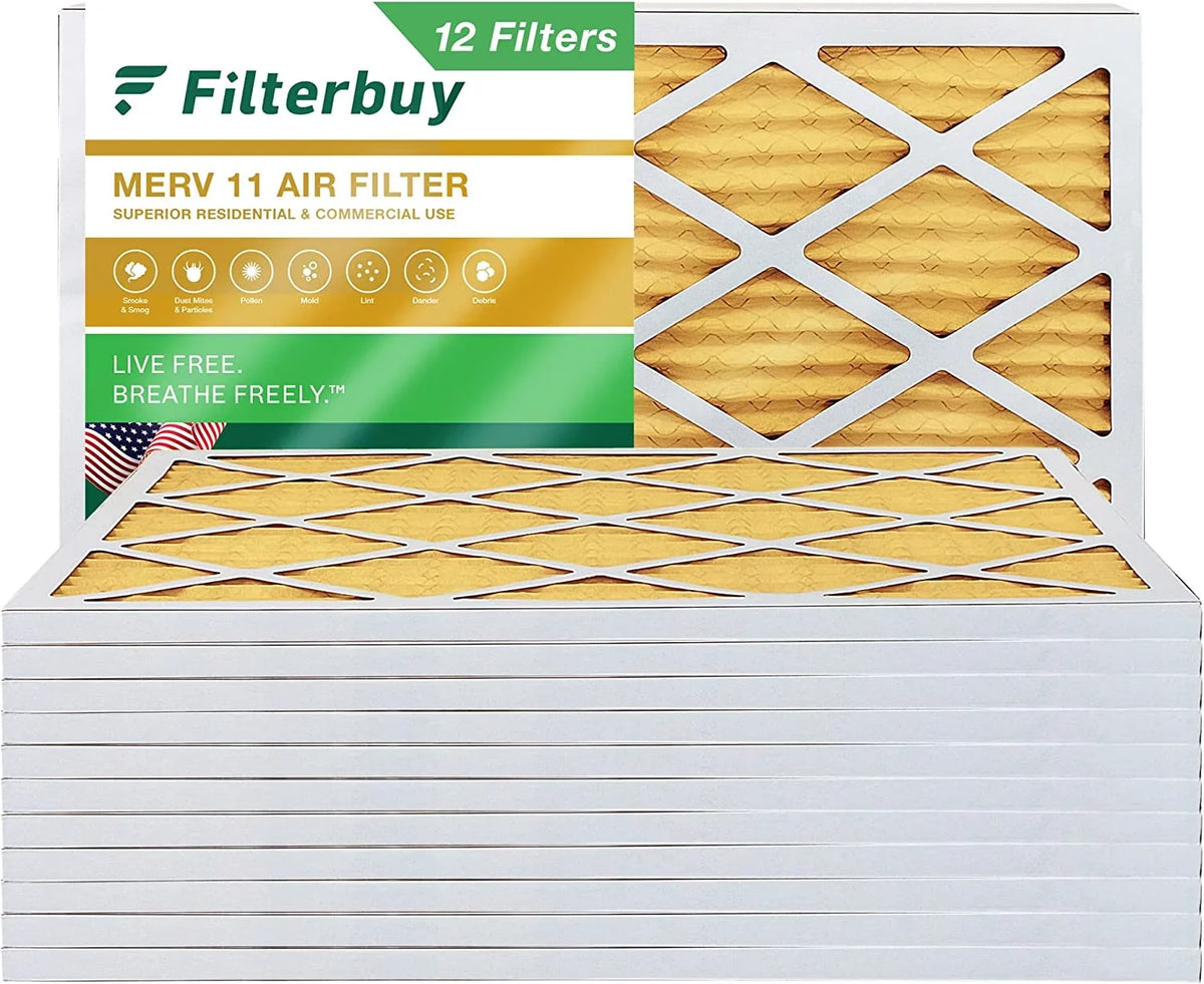 Filterbuy Air 14x24x1 Furnace HVAC Filters (12-Pack) AC 11 Pleated MERV
