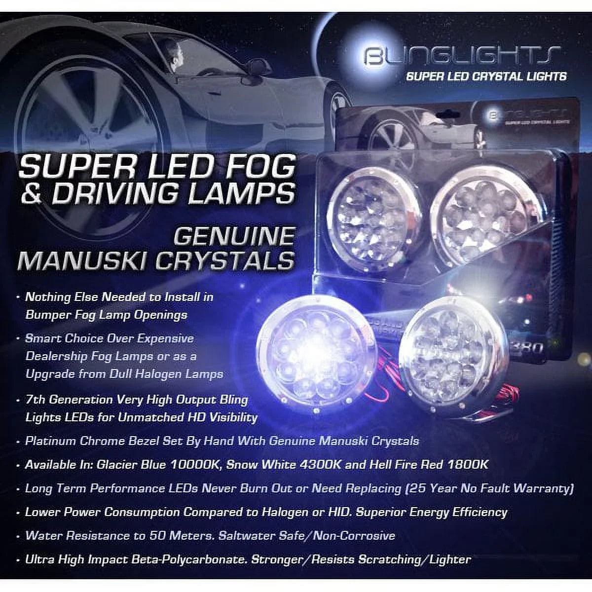 Lights 2010 Toyota LED Kit Foglamps Fog 2006 Rush 2011 2009 Driving Foglights 2008 2007 For Lamps 2012