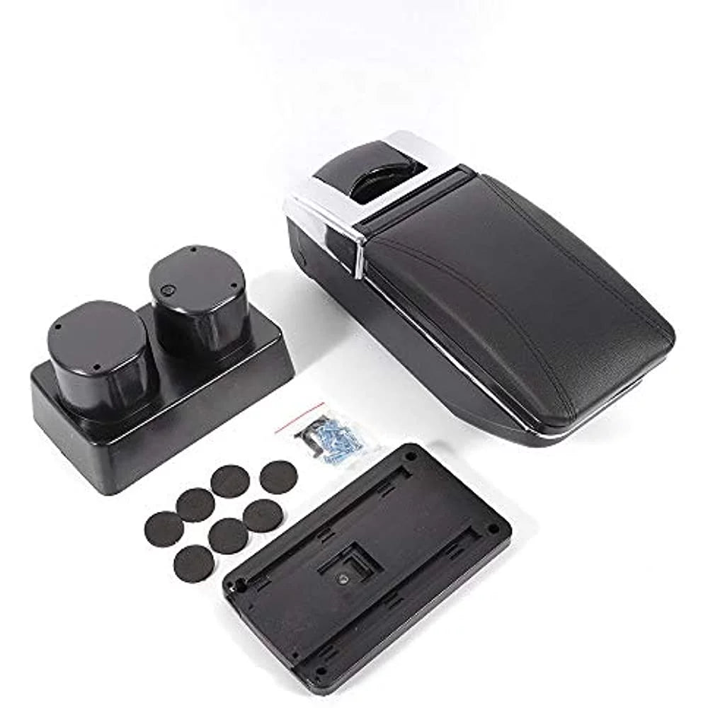 Automotive Leather Rotatable Nissan OUKANING Tiida Console Body Parts Armrest Latio Automotive For Black Box 2007-2011 Center Versa Storage