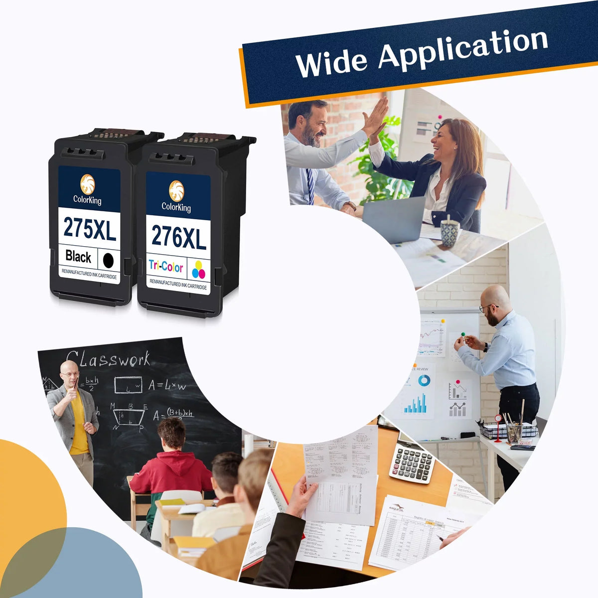 Ink XL Black, Canon 276XL Printer(2 TS3520 PIXMA 1 275XL Combo TR4720 TR4700 TS3500 Compatible PG-275 Cartridge Replacement with TR4722 276 275 TS3522 CL-276 Color) Canon for