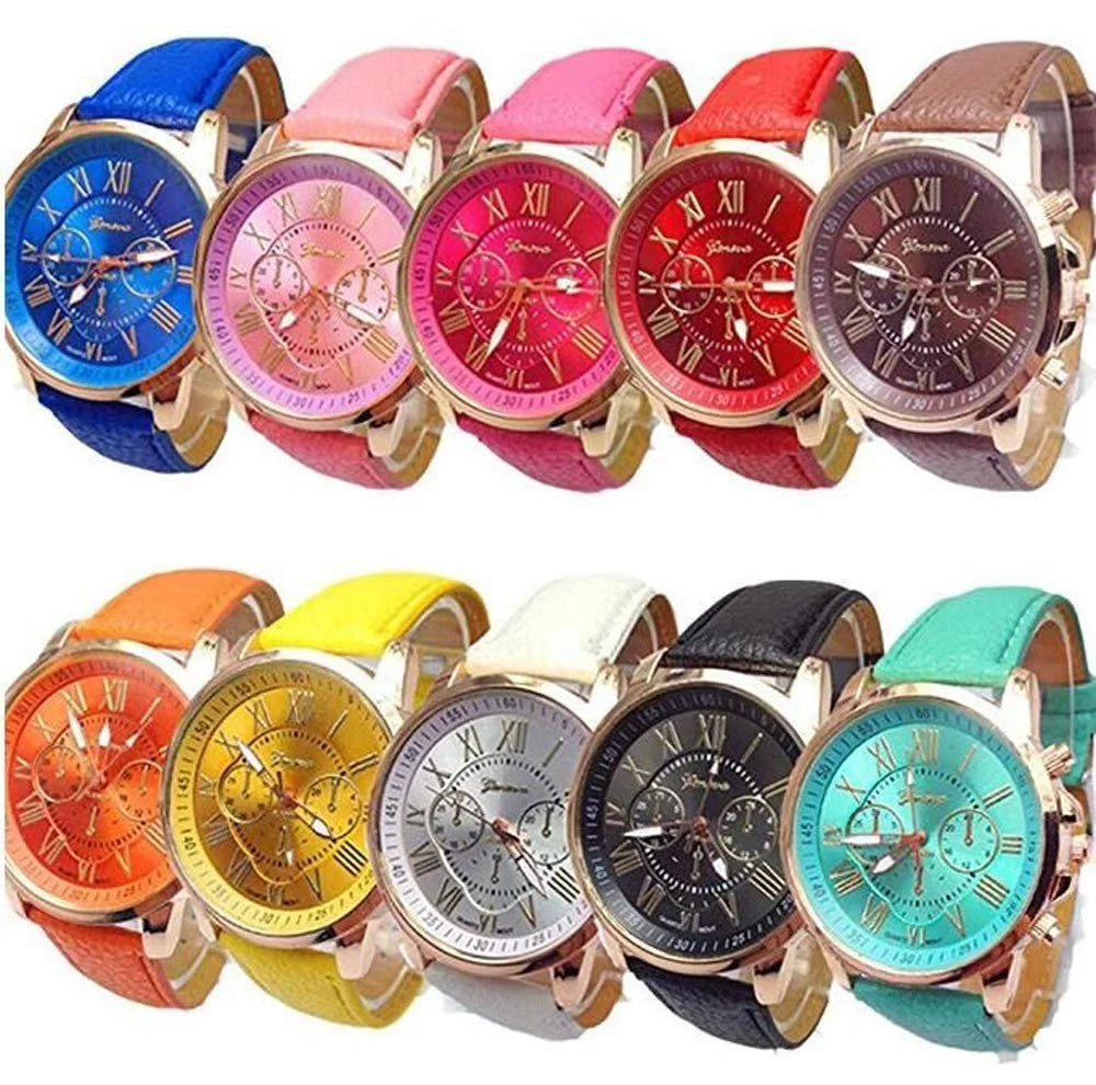 Watch Ladies Analog Numerals Pack Set Men Weicam Girls Leather PU Wrist Watches Assorted Fashion Women Roman 10 for Wholesale Unisex Quartz