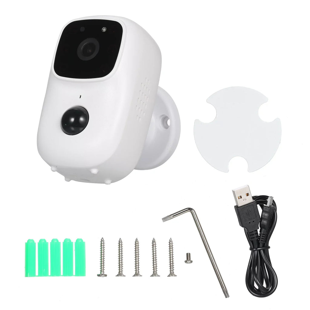 IR Mic Motion Battery with Rechargeable IndoorOutdoor with Home , , Wireless Detection and , Speaker WiFi Powered