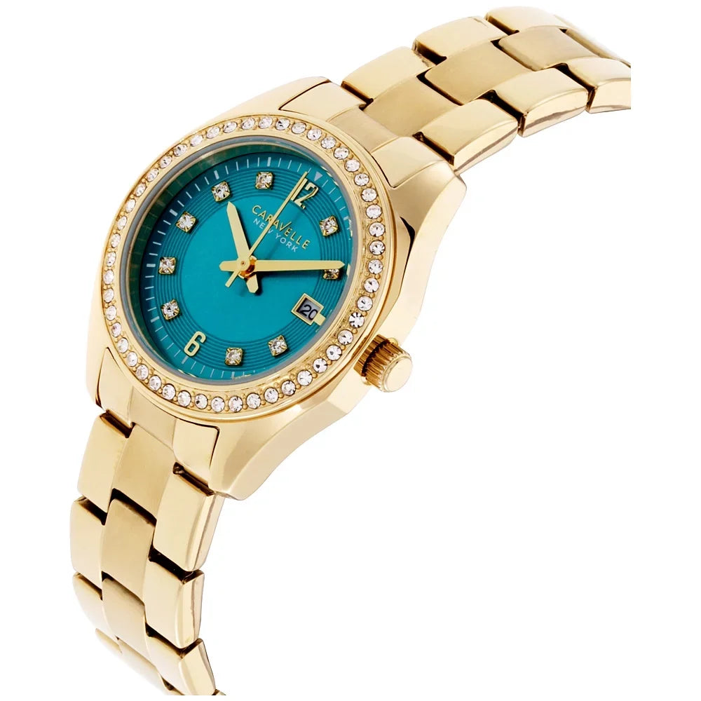44M109 Ladies Teal Watch Caravelle Steel Dial Stainless