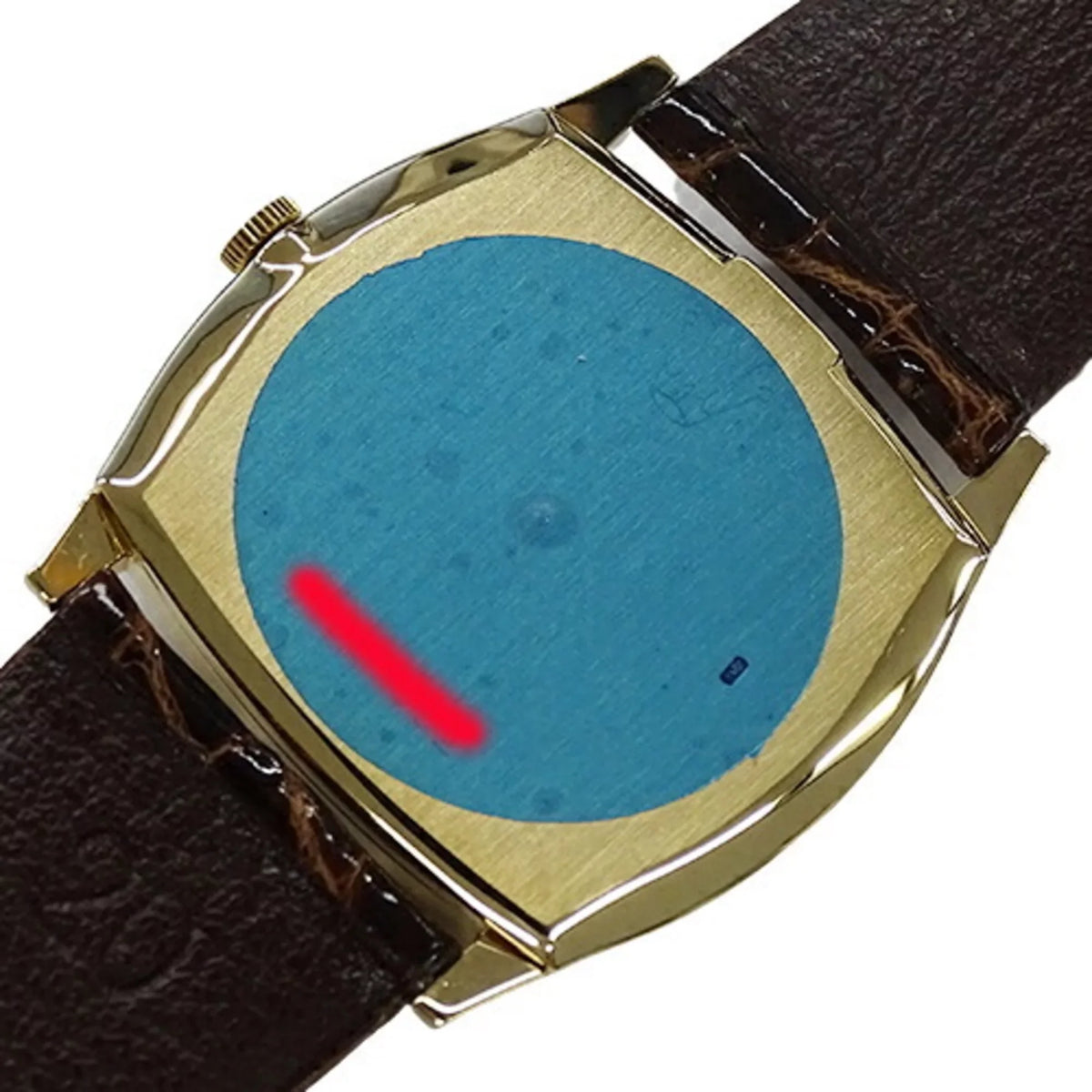watch Authenticated Used winding gold Cal.1600 hand brown 750YG men's 3805 leather polished Cellini