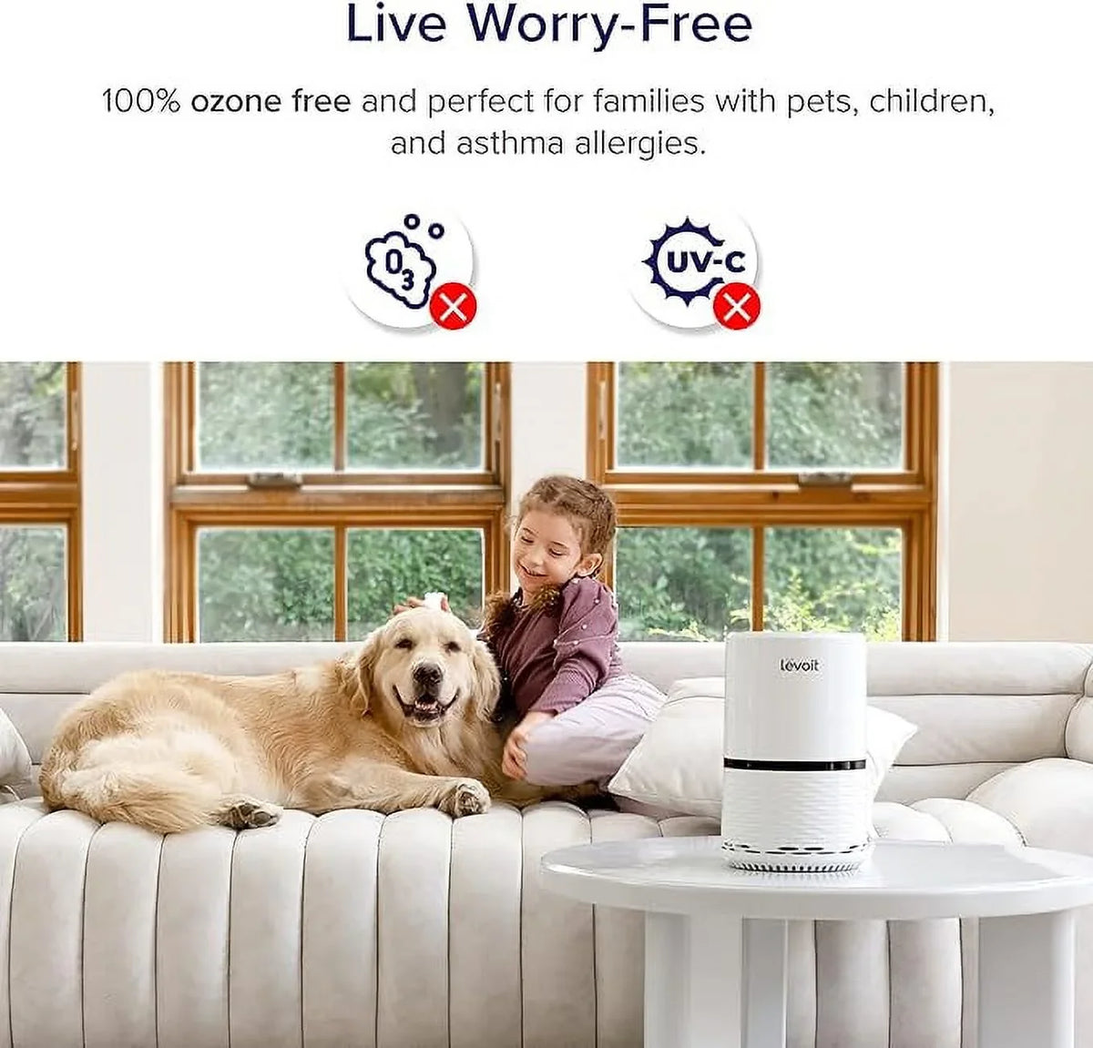 HEPA Open Smoke Purifier Odors - White Air Upgraded Pet LV-H132X-WM Box for Filter Levoit