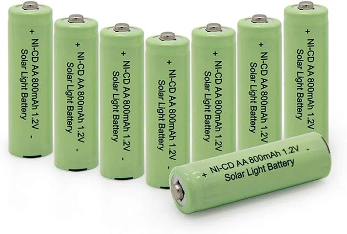 Batteries (8 for BAOBIAN Solar PCS) Light Batteries NiCd 800mAh Solar AA 1.2V Rechargeable Garden exterior Mice Remotes, Lights,