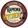 Room Kitchen 100140040298 Decor Game Bar 14" Sign Metal Ramona's Wall Round