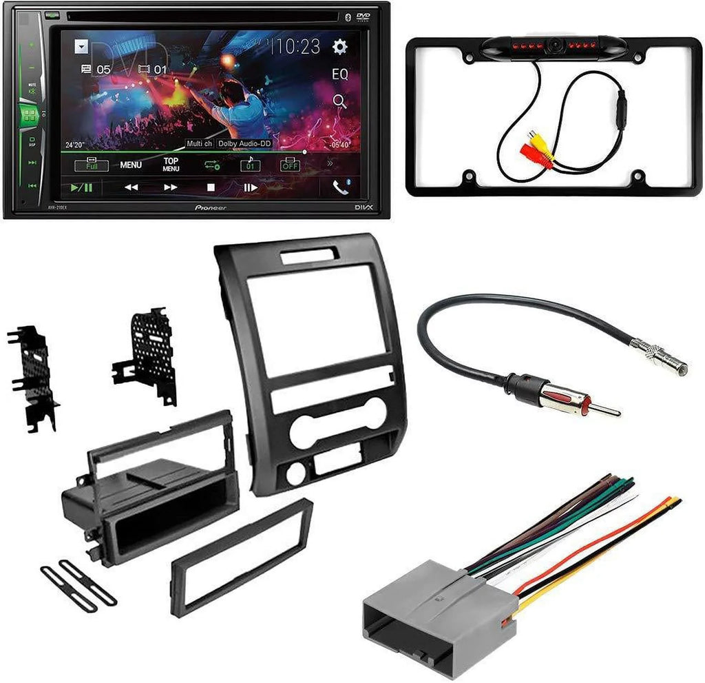 KIT4711 AM/FM F150 Camera/Install for Media Classic DIN 2013-2014 Bundle Double 6.2" Kit/in-Dash with AVH-241EX Pioneer W/ Bluetooth/Backup Digital Car Receiver Dash DVD/CD Stereo Touchscreen