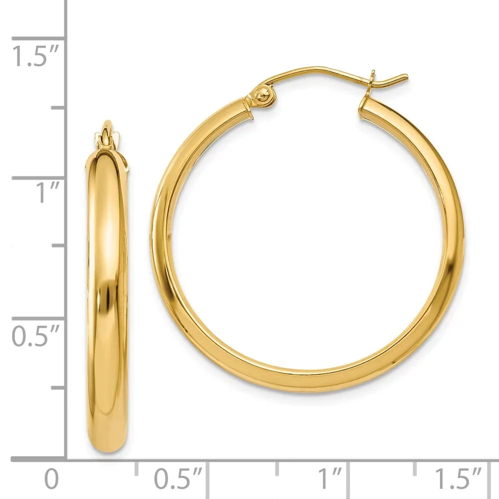 Yellow Round Tube for Women Earrings; Gold Teens; for Men Adults and Hoop and 14kt Real