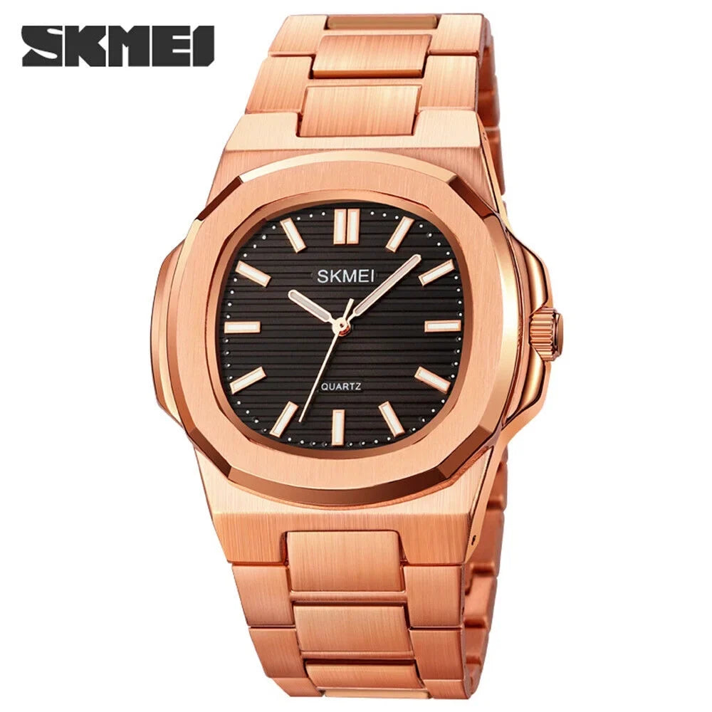 Men Wristwatch Male Luxury Gift Gold Quartz For Steel Business Watch