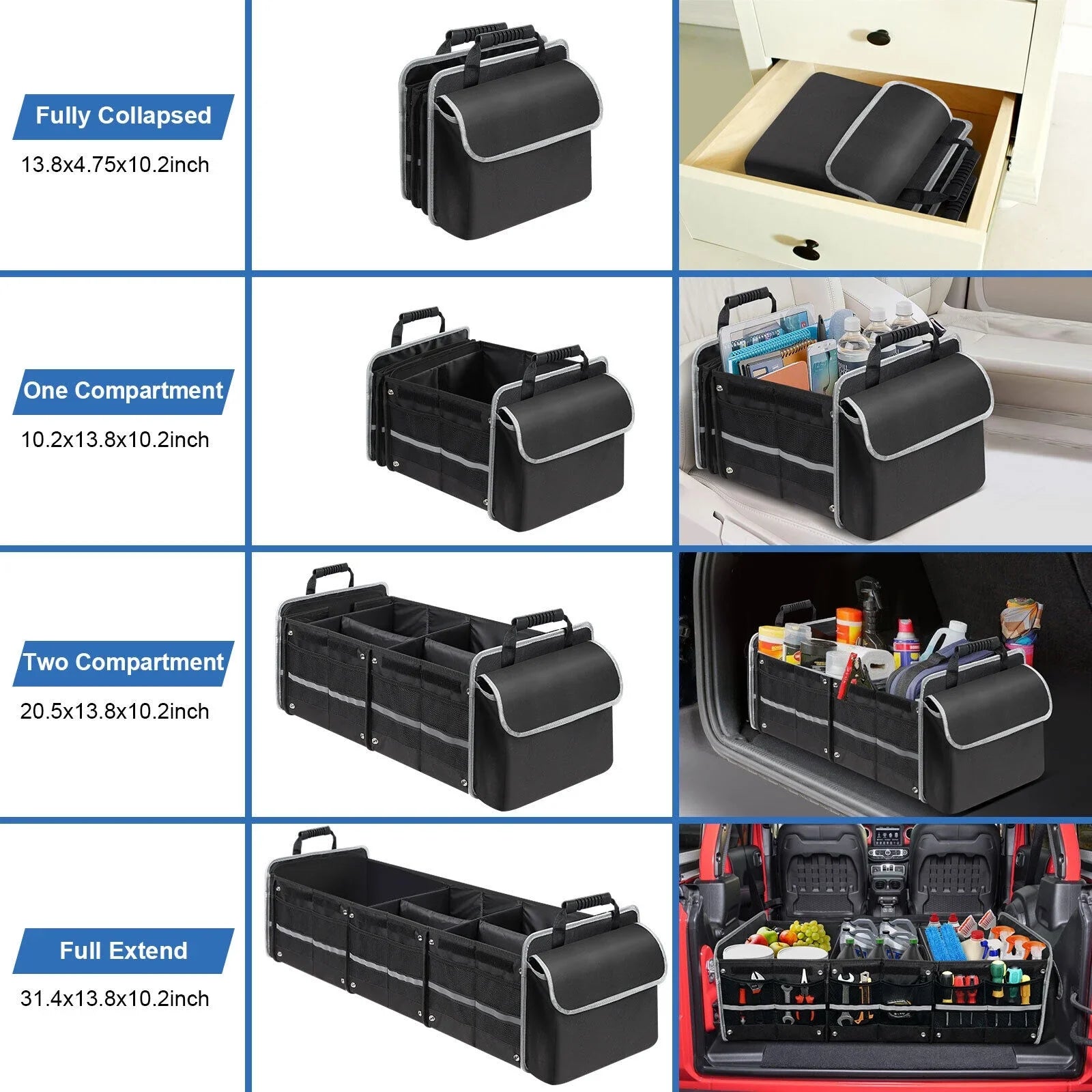 Truck Container Car Cargo Storage Compartment Trunk Multi US SUV Organizer for