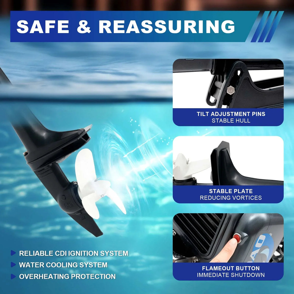 2 W/CDI Boat Stroke 3.5HP WUZSTAR Outboard Cooling System Fishing Engine Motor liquid