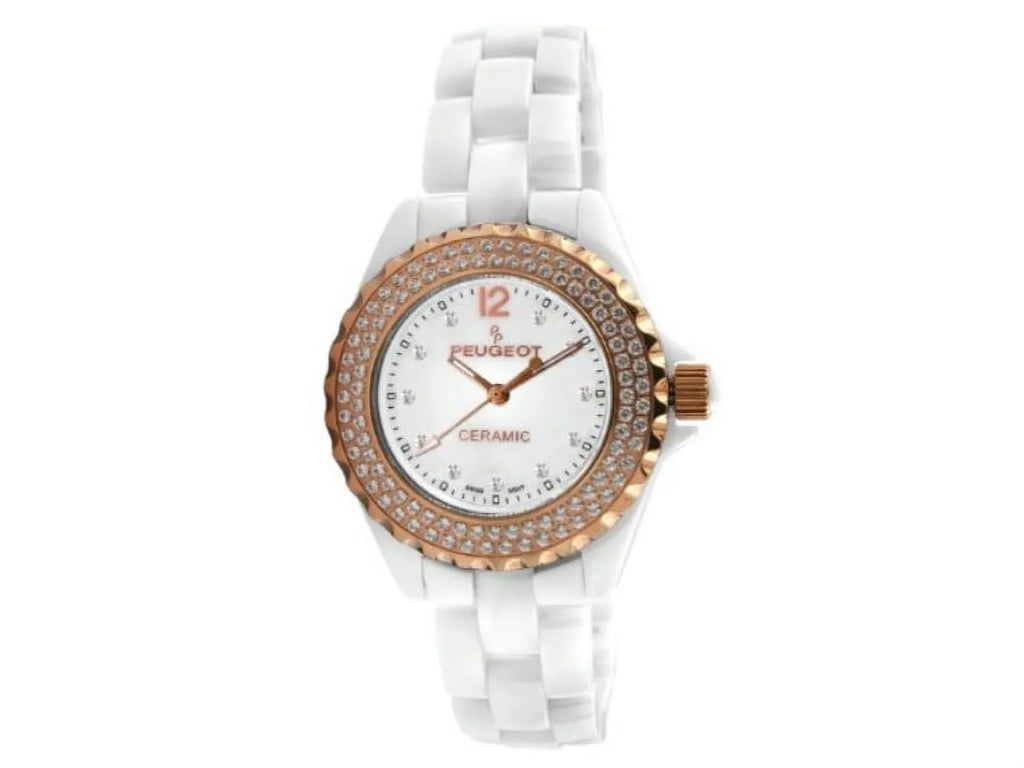 PS4892WR Ceramic Swarovski Watch Crystal Swiss White Women's Dial