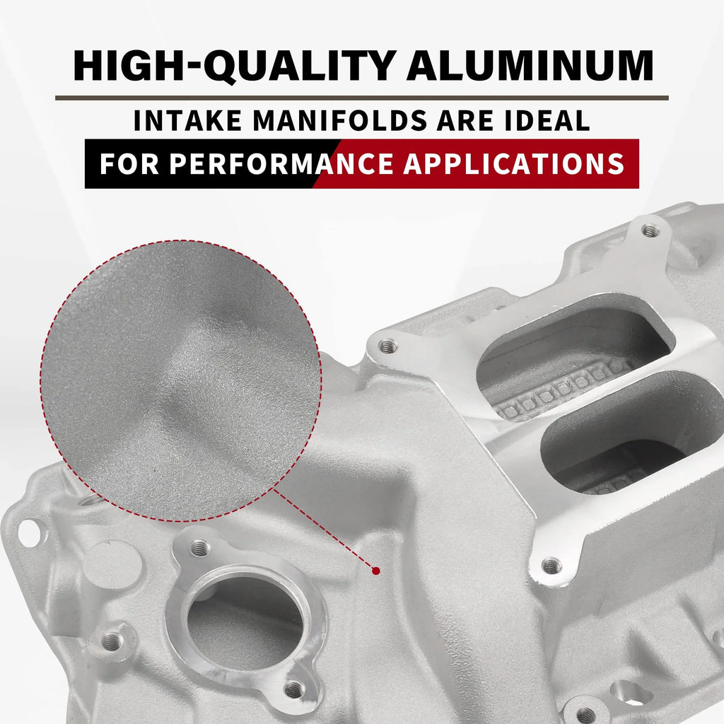 Dual Block SBC FGJQEFG Manifold 350 Intake Chevy Small Aluminum 327 305 400 Plane 1957-1986