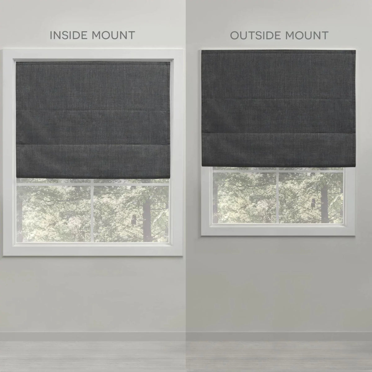 Total Esme Exclusive Blackout Shade, Roman 27"x64", Blue Slate Home