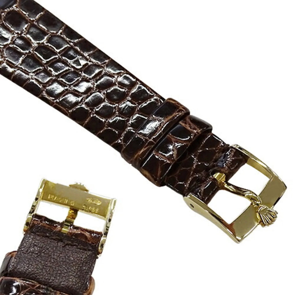 watch Authenticated Used winding gold Cal.1600 hand brown 750YG men's 3805 leather polished Cellini