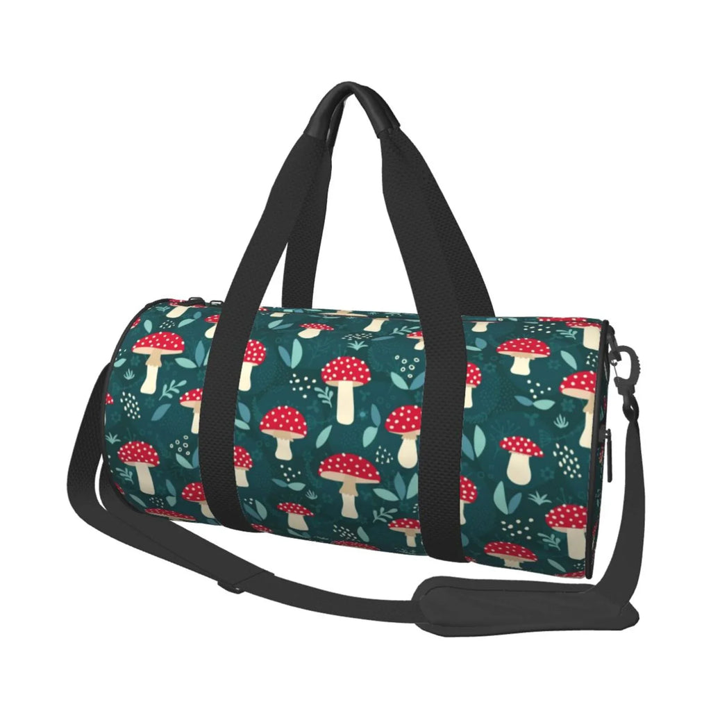 Compartment Capacity with Mushroom Large Bag Coaee Cylinder and Bag Amanita Waterproof Gym Luggage Travel Bag Pocket Sports