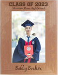 (5X7-Inch Picture Alder Congratulations 2022 Engraved 2024 Celebration Graduate 2025 Memory - Remembrance Hanging/ Vertical) Frame Photo Class Laser Wood 2023 Natural