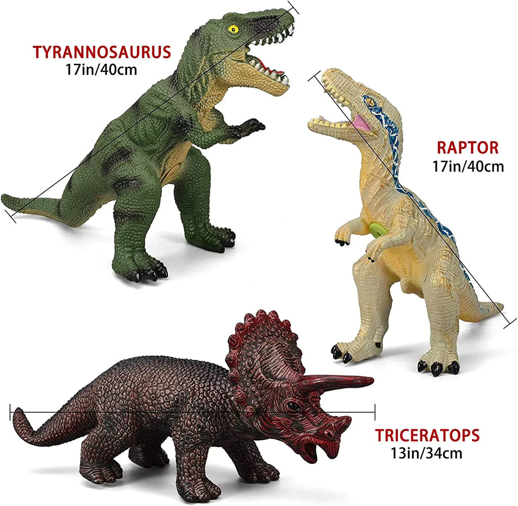 Birthday T-Rex, for 13-17 Soft Lovers Kids Dinosaur Dinosaur Perfect Gifts Inches and Dinosaur Jumbo - Large for Toddlers, Party Set 6 Toys Velociraptor Dinosaur Blue Toys Piece Favors,