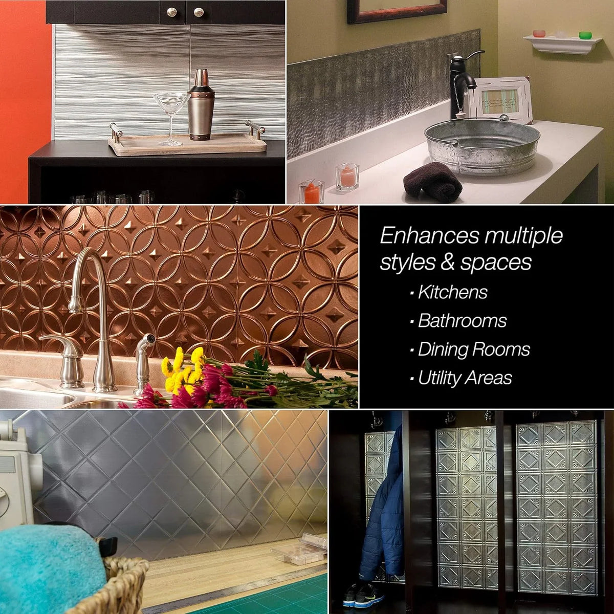 Backsplash Traditional 15 Decorative In Pewter Vinyl Smoked Ft design/Pattern Sq Kit 4