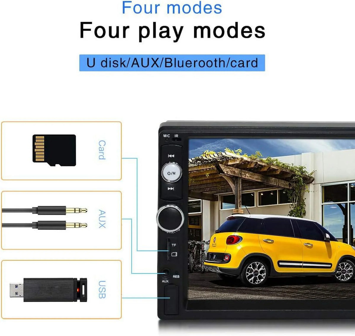 Bluetooth /TF Camera/ Mirror MP4 /FM Screen Car Audio with radio DIN /Video View HD Link /Car /USB 2 car Touch /AUX player Inch Stereo Rear MP5 7 Car