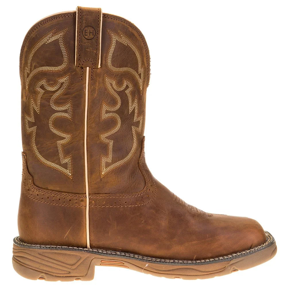 WK4330 Men's Justin Boot Rustic Rush Tan Stampede