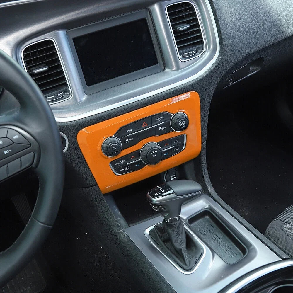 Set Kit 14x Orange Cover Dash Inner Trim Teledu Center Console