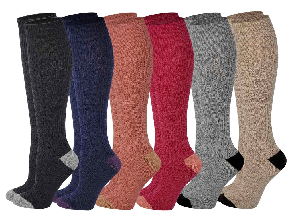 Knit sumona Cable Knee Pairs Boot tone Women High 6 two Socks Winter
