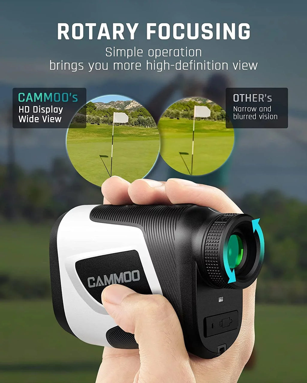 M1000 with Ashfly Finder - Clear Mode, for Range 6X Measurement Magnification, Hunting, Golfing Slope, Rangefinder USB Golf Alert, Golfing, 5 & with Accurate Vibration 1100Y Measurement, Charging,