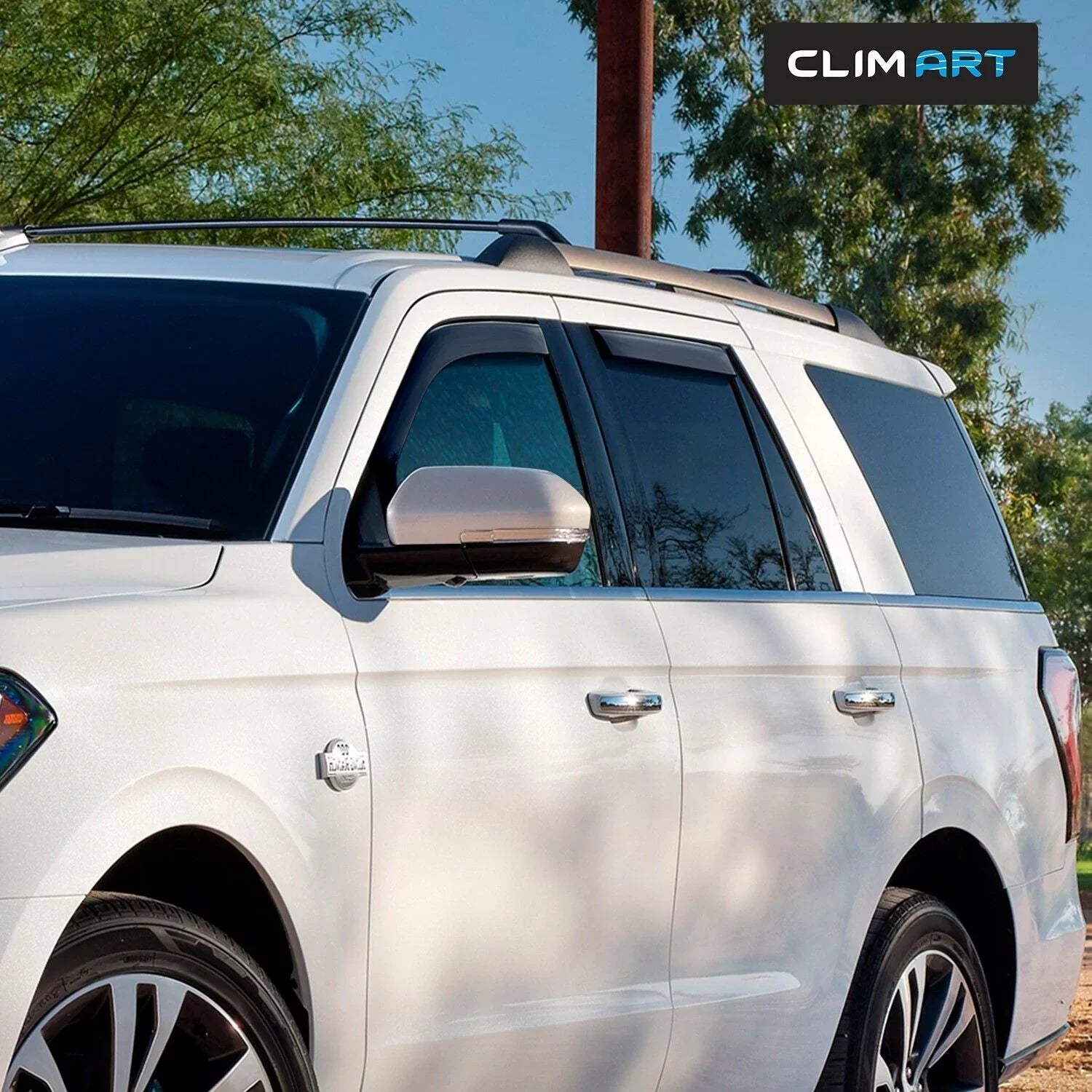 618291 CLIM Durable Compatible Incredibly - Vent Visors, with Deflectors, Window 4 pcs. Vent Rain Deflector, in-Channel Original Guards Window ART 2018-2024, Expedition