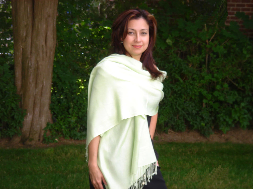 Dew Green Shawl/Shawls/Scarf/Scarves/Wrap/Stole/Muffler/Cape/Ruana/Blanket/Throw/Pashmina (Honey Shawl) Regular Shawl/Cashmere Scarf/Wool/Silk