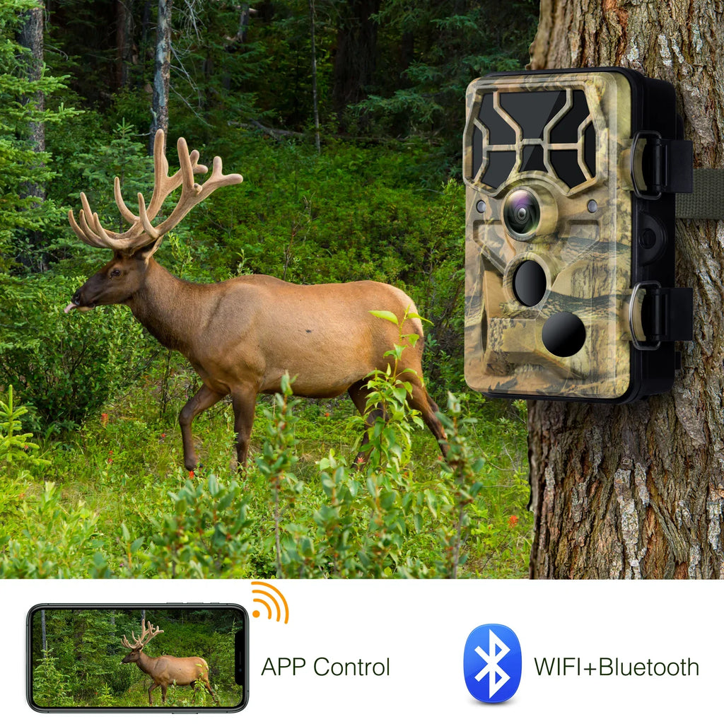 Vision 1296P Bluetooth Trail Night 30MP Hunting CAMPARK WiFi Wildlife Motion Game for Camera Camera Infrared Monitoring with Activated Trail with IP66 Waterproof Camera