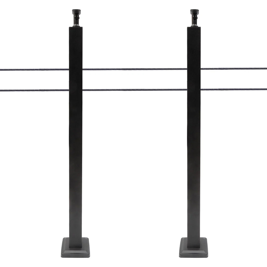 Stainless Two Square for 36''x2''x2'' Railing Sides Fence Concrete Post Level Pre-Drilled Cable Wood Railing Cable Steel Deck System Post Level