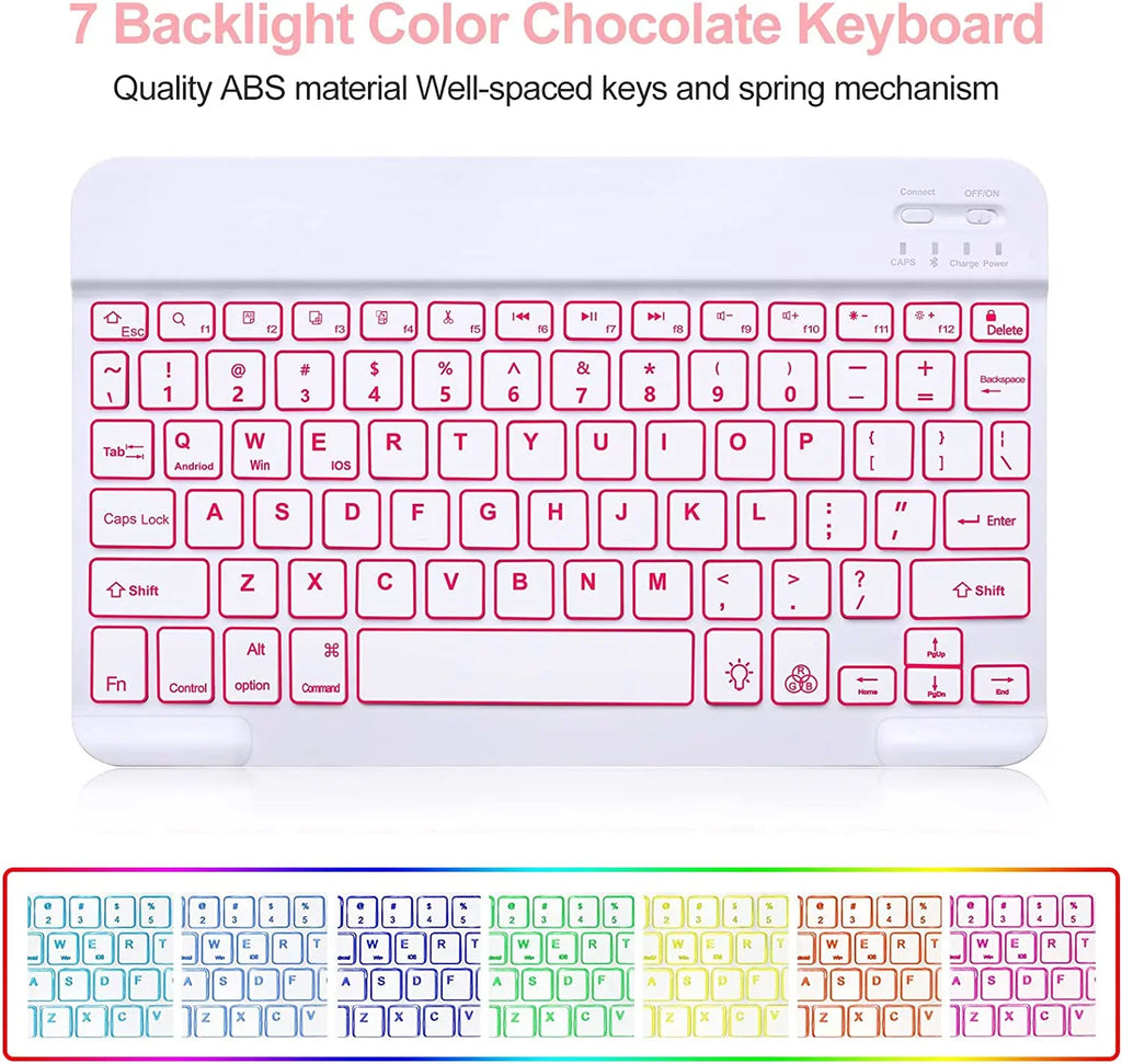 Pencil Pink Keyboard Air for iPad iPad Case Gen Holder Keyboard 5th Kvago 2022 Built-in Bluetooth