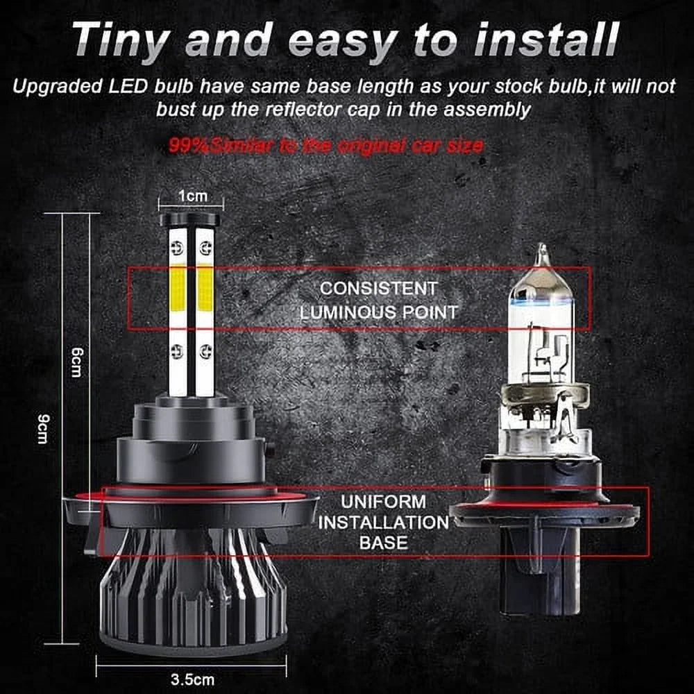 LED Headlight 2006 & Country Bulbs High/Low For 2007 Chrysler 2005 Town Beam Kit