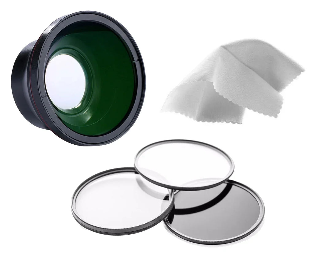 w/ Super 43-58 Cloth + VIXIA Wide Cleaning 3 Ring Lens Stepping Fiber 43mm Angle Direct Piece Nw + High Micro Macro Filter Definition HF Kit R800 Canon +