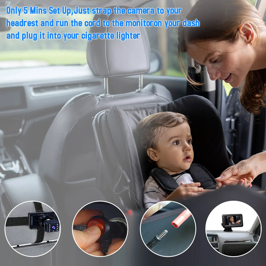 Screen Invigilator ammoon 4.3'' Wide Vision Resolution with Mirror, Night Baby Angle, Car View Monitor